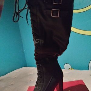 Black Knee High Boots